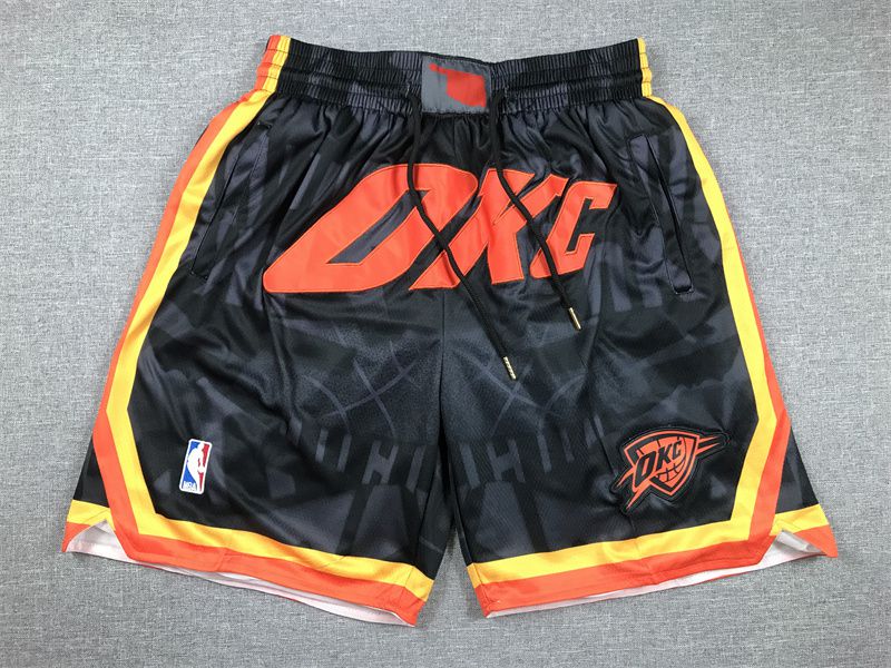2025 Men NBA Oklahoma City Thunder Shorts Black->oklahoma city thunder->NBA Jersey